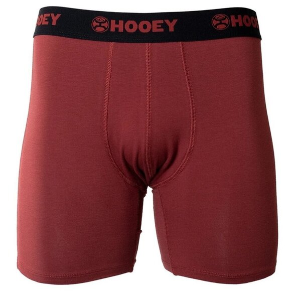 Hooey Men's San Bernadino Bamboo Boxer Briefs - 2 Pack - Red Anjou/Black - Picture 3 of 5